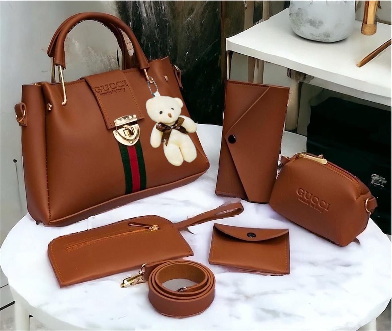 🔥 Gucci 5pcs Lock Style 🔥 (Brown)