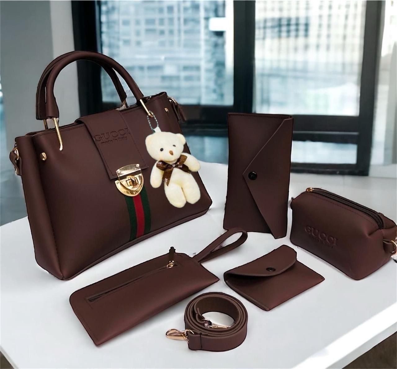 🔥 Gucci 5pcs Lock Style 🔥 (Brown)