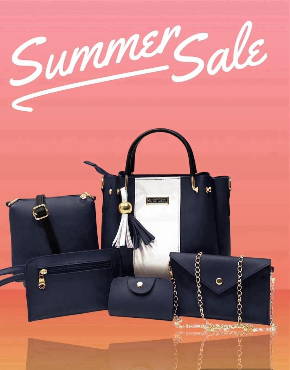 high-quality synthetic leather 5-piece set (Navy Blue)