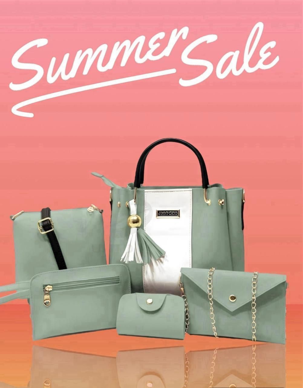 high-quality synthetic leather 5-piece set ( Light Green)