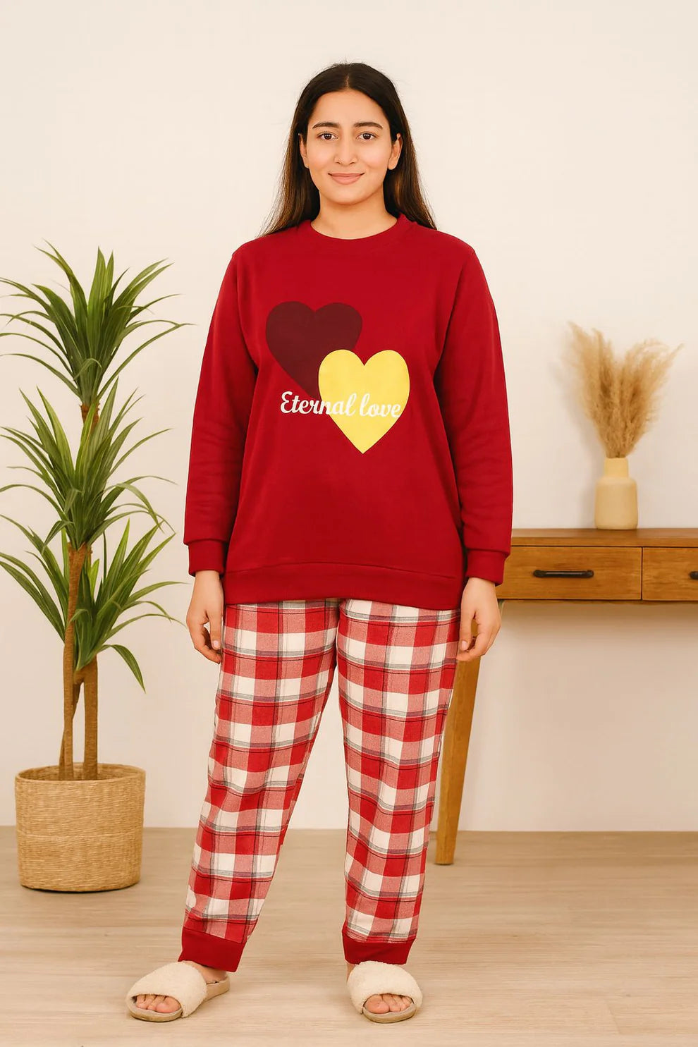 Winter Red Eternal Love Co-Ord Set Night Suit