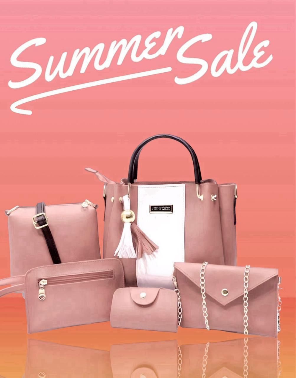 high-quality synthetic leather 5-piece set (Pink)