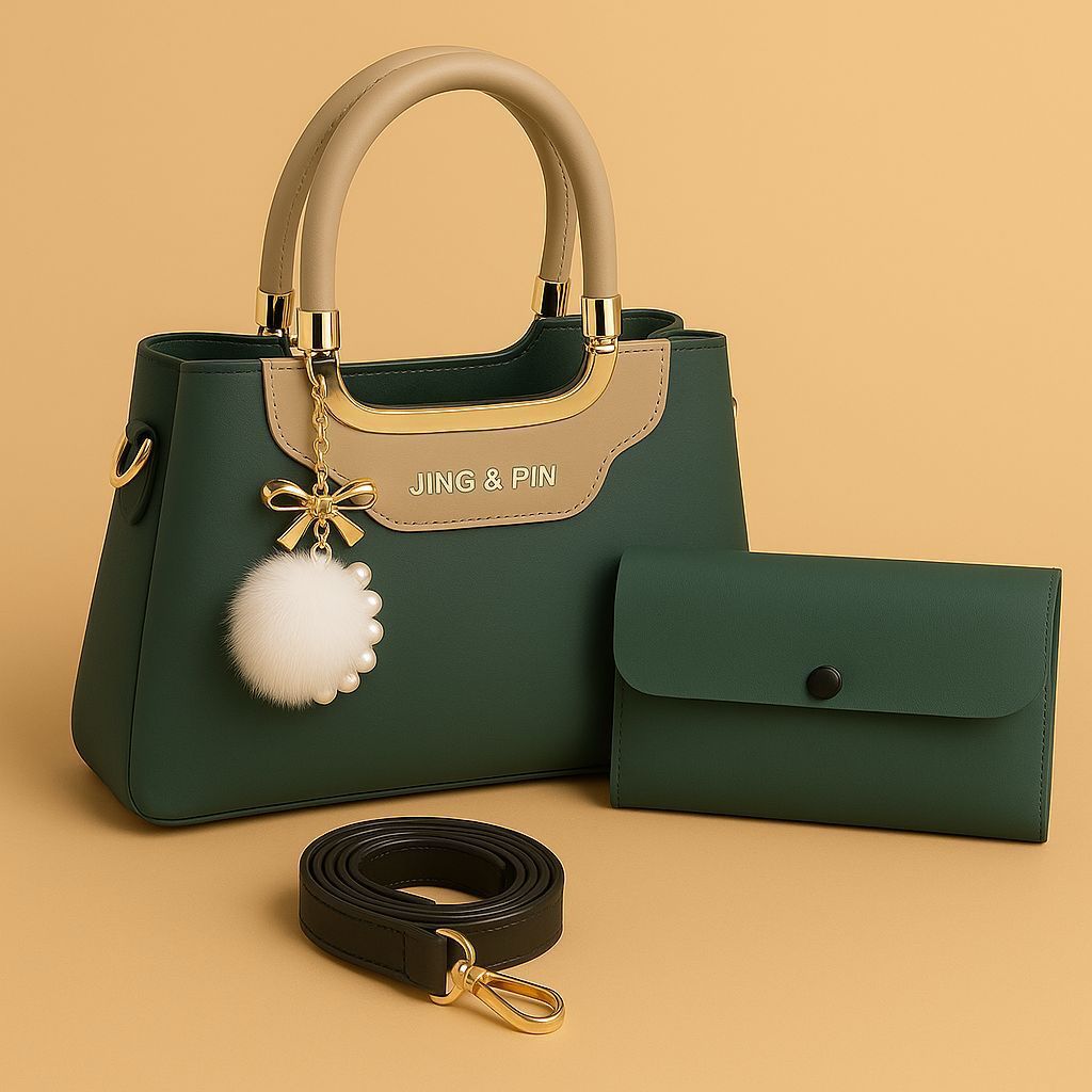 Jing & Pin 2-Piece Handbag Set (Green)