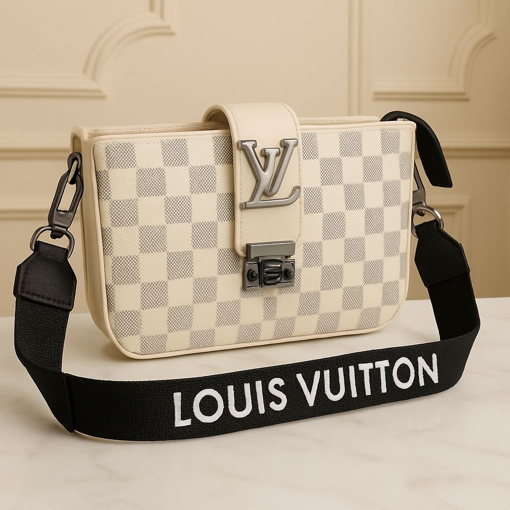 💼 High Quality LV Box with Matching Belt (White)